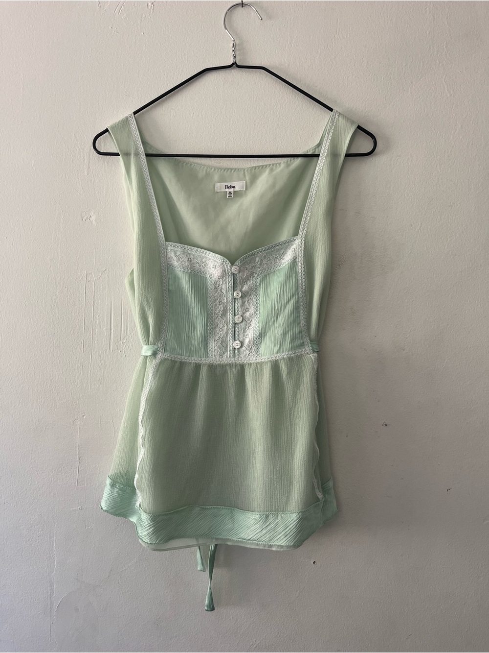 Renaissance Style Mint Silk Ornate Blouse